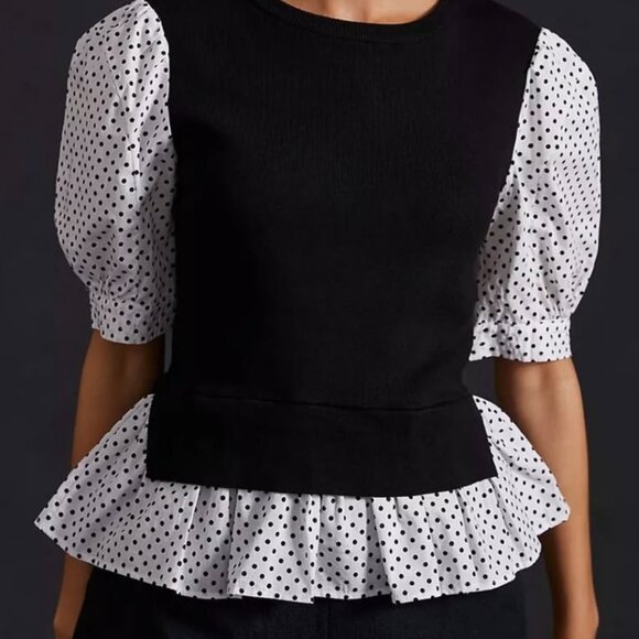 Anthropologie Poplin Sweater. Size XS - Picture 1 of 8